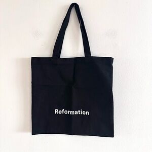 Reformation black cotton shopping tote